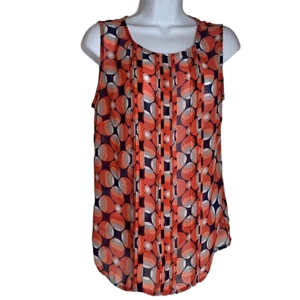 Banana Republic Sleeveless Blouse Multi-Color Geometric Women's Size S.